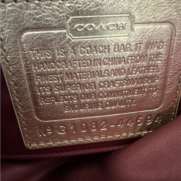 Coach Mia Signature Lurex Top Handle Gold Pouch Purse - Picture 8 of 8